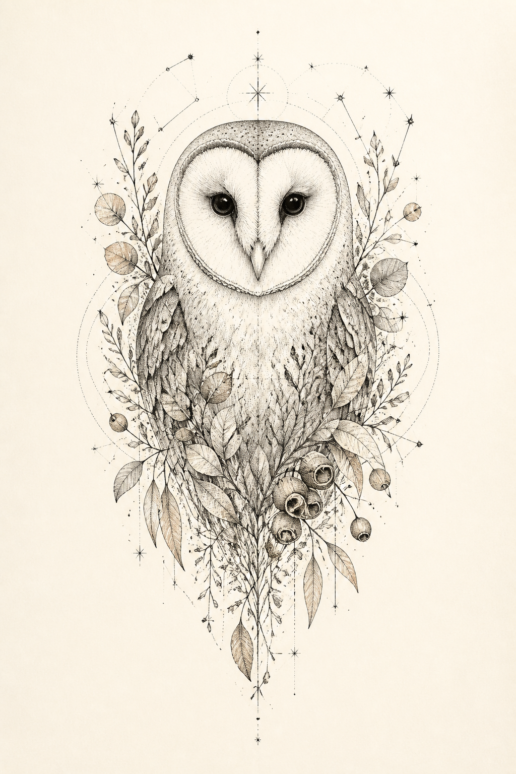 Nocturne I, Black fine-line pen & ink on archival paper