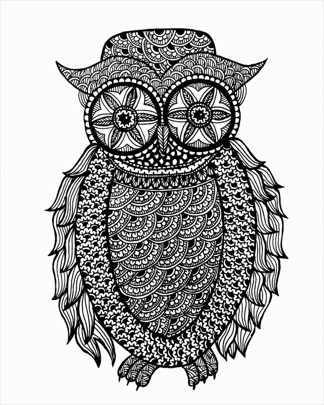 The OG Owl, an original fine-line pen and ink artwork